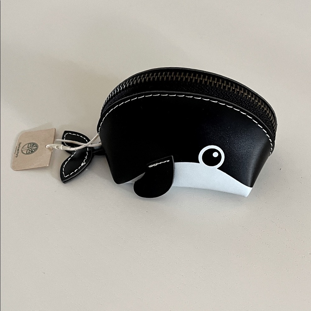 Black and White Whale Coin Pouch